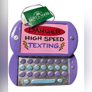 Kurt S. Adler danger High Speed Texting Christmas Ornament Y2K NWT
